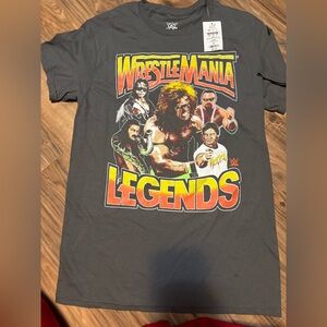 Kohl's Charcoal WWE WrestleMania Graphic Tee with Orange and Yellow Print